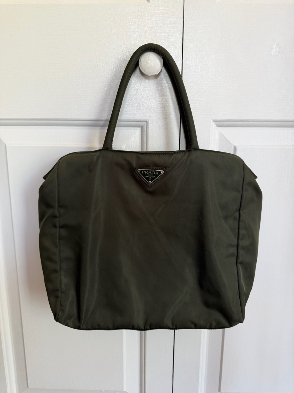 Prada Dark Olive Tessuto City bag